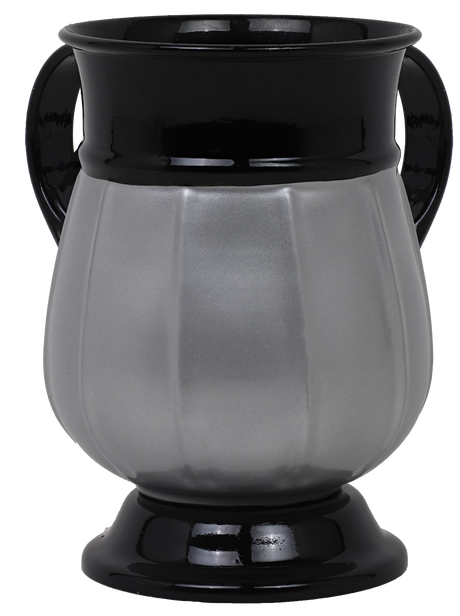 Washing Cup Silver & Black On Stem - LEHADAR