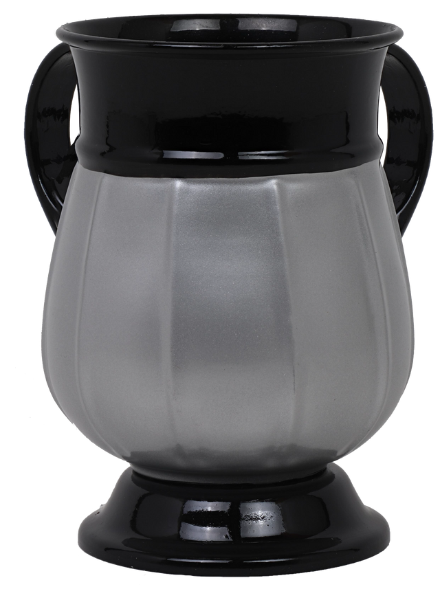 Washing Cup Silver & Black On Stem - LEHADAR