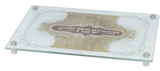 Glass Challah Board - Challah Cover Style with Standoffs - LEHADAR