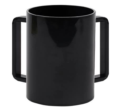 Acrylic Washing Cup Black W Black Handles 5" - LEHADAR
