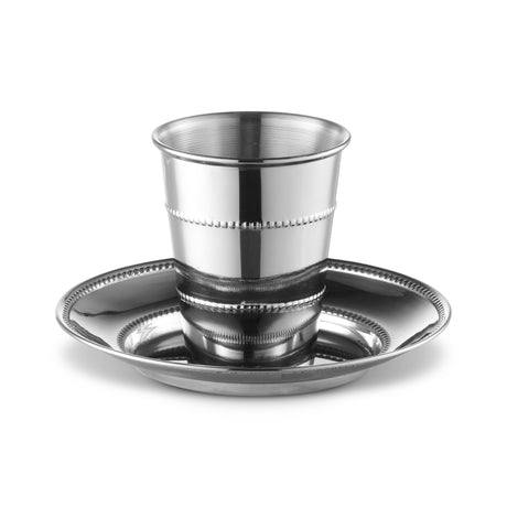 Kiddush Cup Set Stainless Steel Dotted 3" ( 140 ml 4.7 oz) (12 per Case) - LEHADAR
