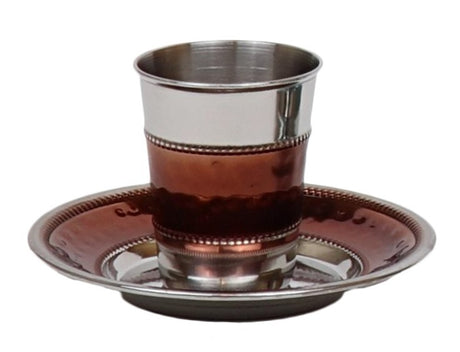 Stainless Steed Kiddush Cup Set Brown ( 140 ml 4.7 oz) - LEHADAR