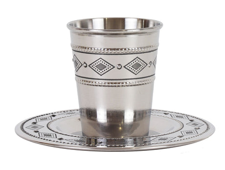 Stainless Steed Kiddush Cup Set ( 140 ml 4.7 oz) - LEHADAR