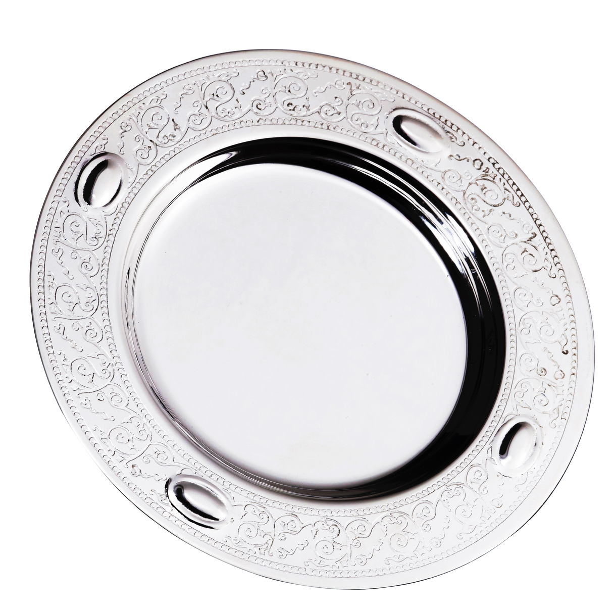 Kiddush Tray Eye Belt Design 925 Sterling Silver Coated 5"