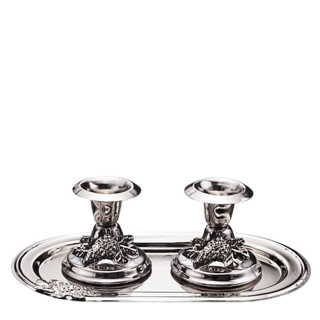 Set Small Candle Stick With Tray - LEHADAR