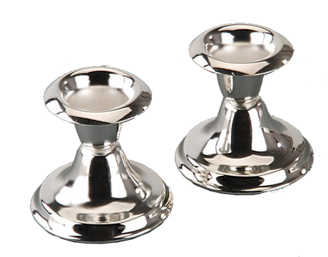 Set Mini Silver Plated Candlesticks 2.5" - LEHADAR
