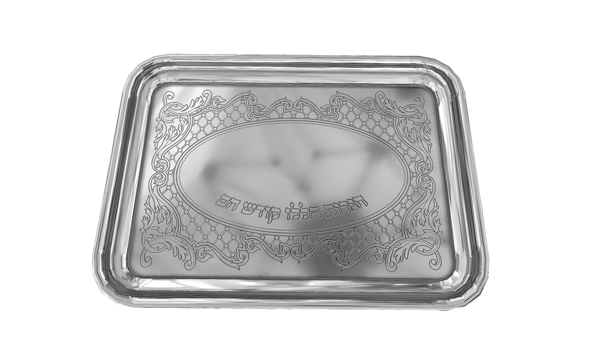 Stainless Steel Chanukah tray 9.5x14"