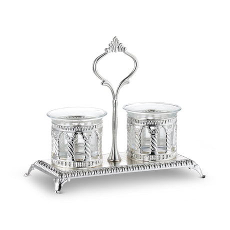 Salt & Pepper Holder Royal Palace Design Silver plated Double - LEHADAR