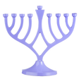Classic Candle Menorah Purple 7" - LEHADAR