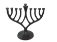 Classic Candle Menorah Antique Silver 7" - LEHADAR