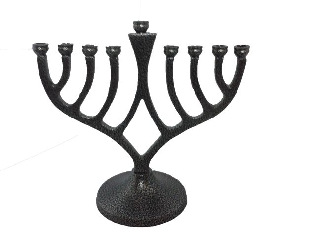 Classic Candle Menorah Antique Silver 7" - LEHADAR