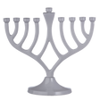 Classic Candle Menorah Grey 7" - LEHADAR