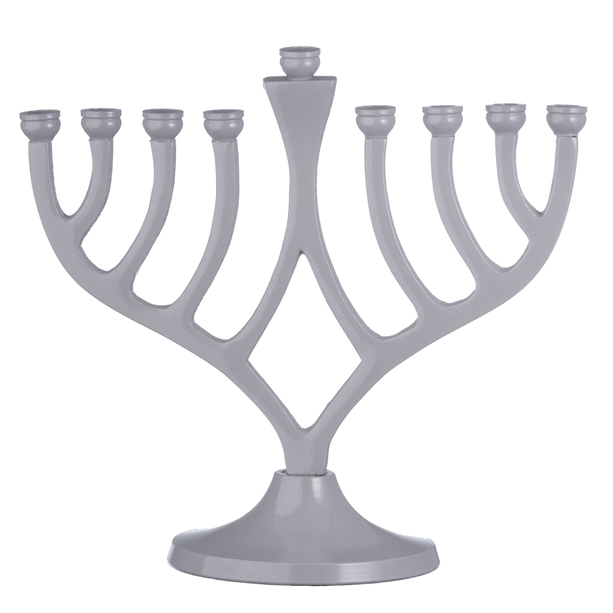 Classic Candle Menorah Grey 7" - LEHADAR