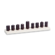 Strip Menorah Enamel Finish Pearl And Black 9/14 x 2 x 2" - LEHADAR
