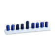 Strip Menorah Enamel Finish Purple And Navy 9/14 x 2 x 2" - LEHADAR