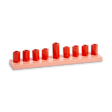 Strip Menorah Enamel Finish Orange 9/14 x 2 x 2" - LEHADAR