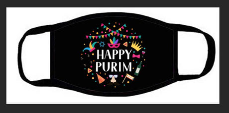 Purim Face Mask Black Happy Purim59355 - LEHADAR