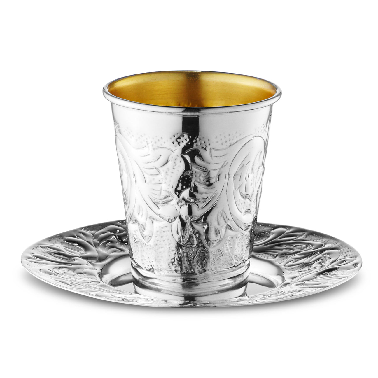 925 Sc Silver Kiddush Cup With Tray - LEHADAR