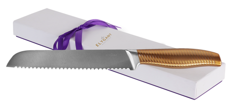 Swivel Striped Handle Knife Stainless Steel Gold Handle 13" - LEHADAR