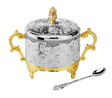 Honey Dish Silver & Gold Plated Filigree Design 5.5x3.5x4.5 - LEHADAR