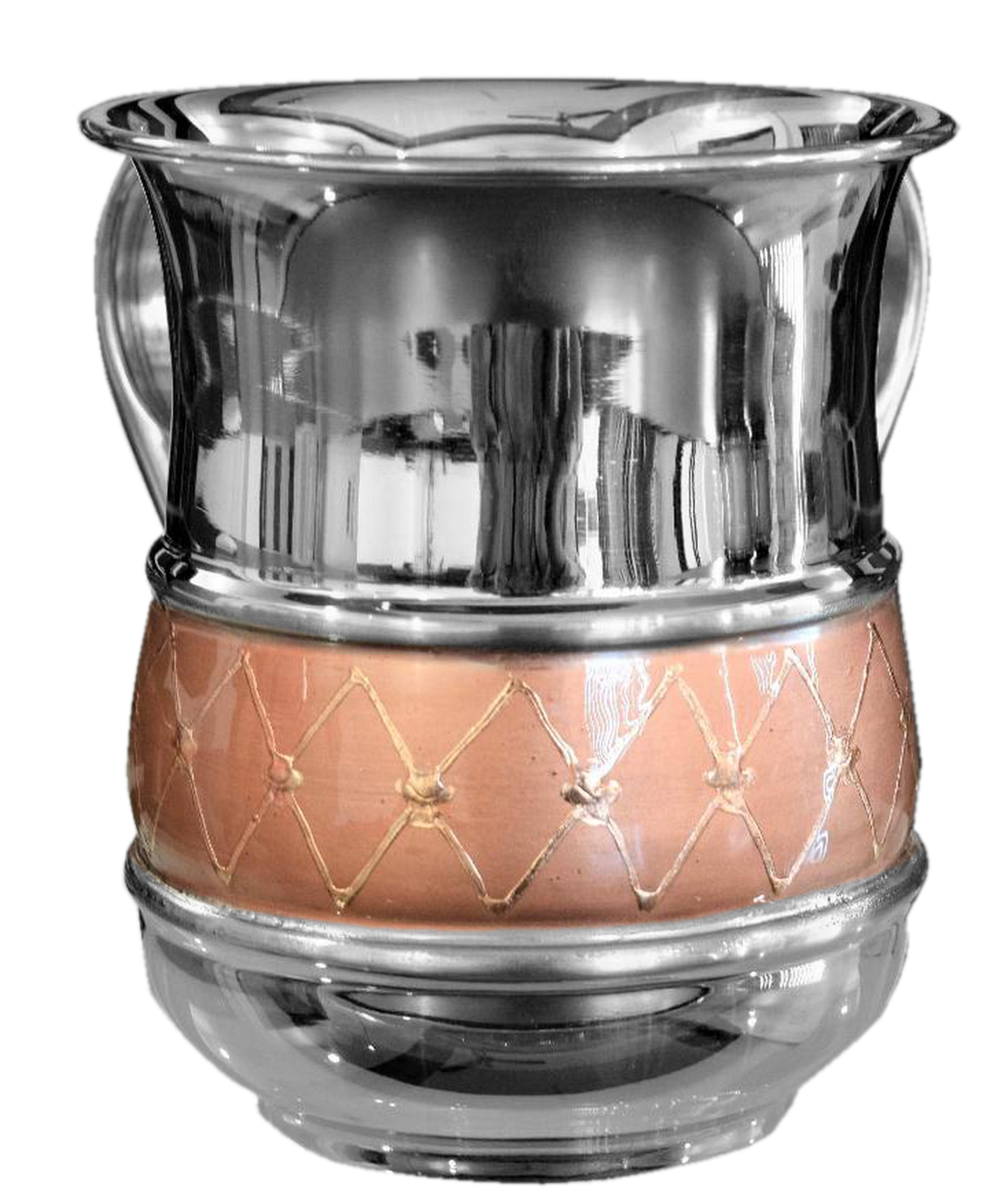 Stainless Steel Wash Cup - Rose Gold Diamonds - LEHADAR