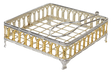 Gold & Silver Plated Flat Napkin Holder With Weighted Arm 7.5"W Royal Palace Design - LEHADAR