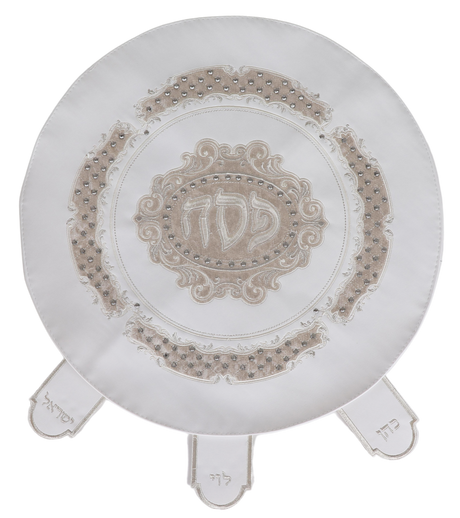 Leather Matzoh Cover - 17.5" - 3 Pockets - with hard plastic cover - LEHADAR