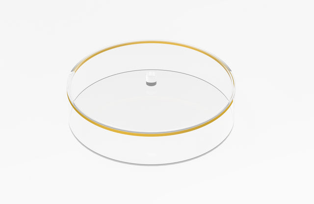 Acrylic Matzoh Box Crystal Clear - Gold Trim 12.5‰۝W X 3‰۝H - LEHADAR