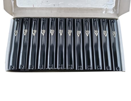 Case of 36 Black Plastic Mezuzah Covers-Gold 'Shin 7 Cm - LEHADAR