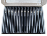 Case of 24 Black Plastic Mezuzah Covers-Gold 'Shin - LEHADAR