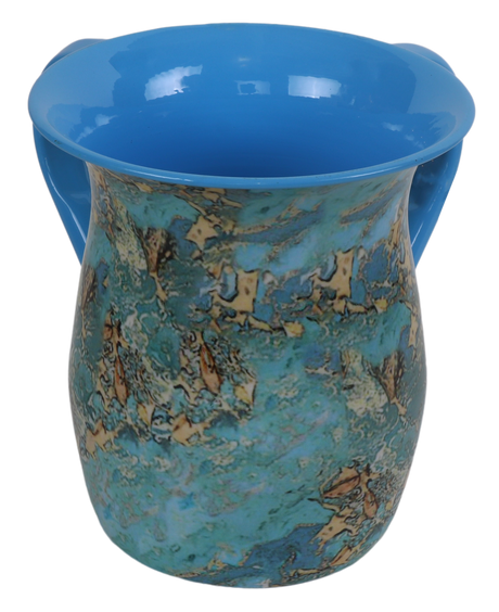 Blue and Beige Marble Washing Cup - LEHADAR