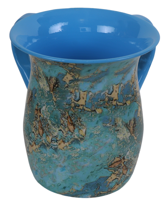 Blue and Beige Marble Washing Cup - LEHADAR