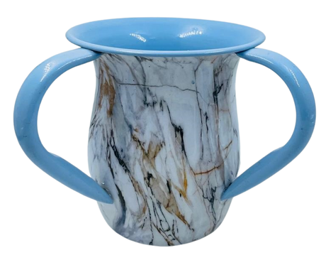 Washing Cup blue-Beige Marble - LEHADAR