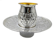 Silver Mayim Achronim cup 4.5"x3" bowl 9"x 3" - LEHADAR