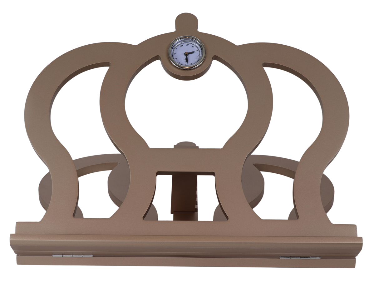 Champagne Crown Shaped Table Top Shtender with Clock