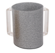 Silver Acrylic Wash cup with Clear Handles - LEHADAR