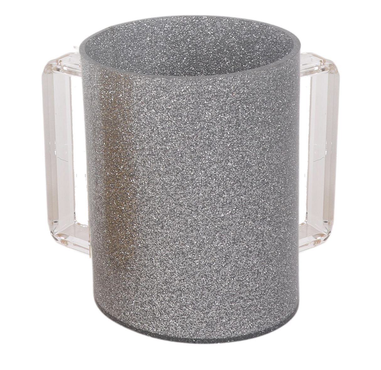 Silver Acrylic Wash cup with Clear Handles - LEHADAR