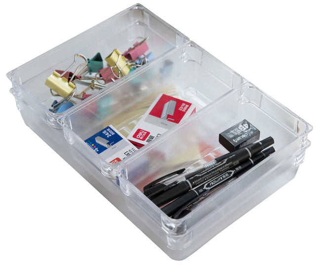 Clear Plastic Set of 4 Drawer Organizers - LEHADAR