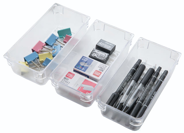 Clear Plastic Set of 3 Drawer Organizers - LEHADAR