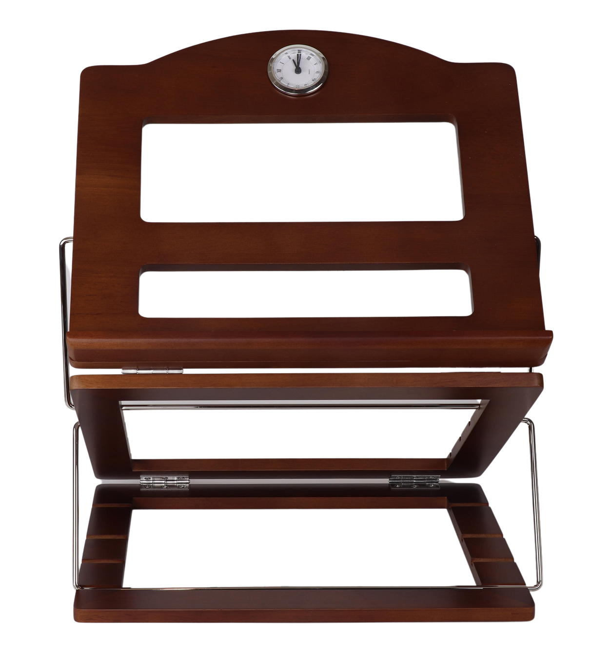 Oak Wood Table Top Shtender with clock - adjustable height