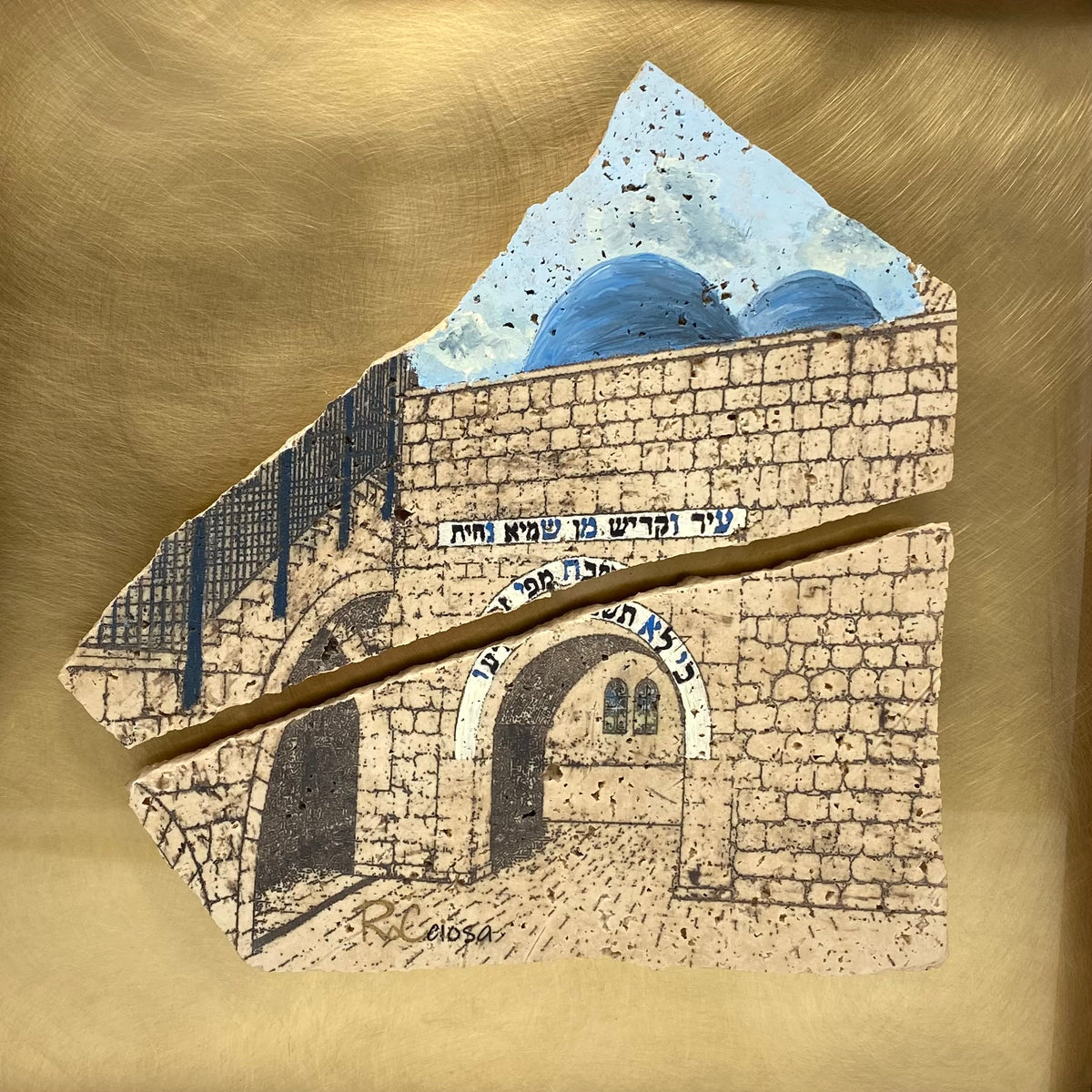 Rashbi (רשב״י) – One-of-One Handcrafted Travertine Stone Artwork