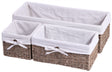Seagrass Shelf Storage Baskets with Lining, Set of 3 - LEHADAR