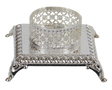 Silver Plated Tealight Candle Holder - Floral Design - LEHADAR