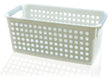 White Rectangular Plastic Shelf Organizer Basket with Handles - LEHADAR