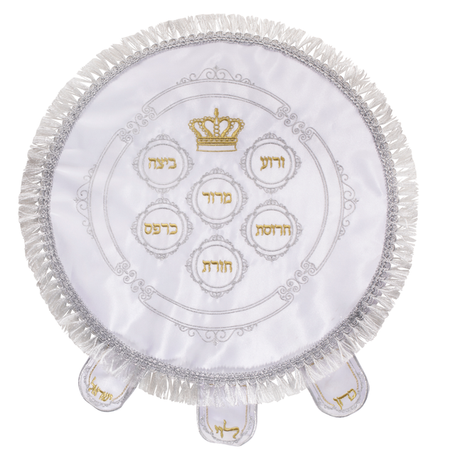 Matzah Cover Brocade 3 Pockets with Hard Plastic 18" - LEHADAR