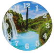 Tempered Glass Clock Waterfall Design hamshleyech mayonim bancholim 12" - LEHADAR