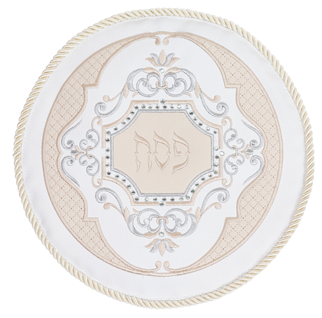 Leather Look With Crystal Matzah Cover With 1 pocket & Hard Plastic 12" - LEHADAR