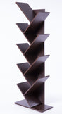 Wooden 9-Shelf Tree Magazine CD Storage Bookcase, Brown - LEHADAR