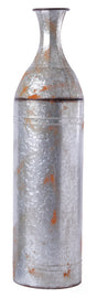 43" Rustic Farmhouse Style Galvanized Metal Floor Vase Decoration, Large - LEHADAR