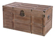 Wooden Rectangular Lined Rustic Storage Trunk with Latch, Large - LEHADAR
